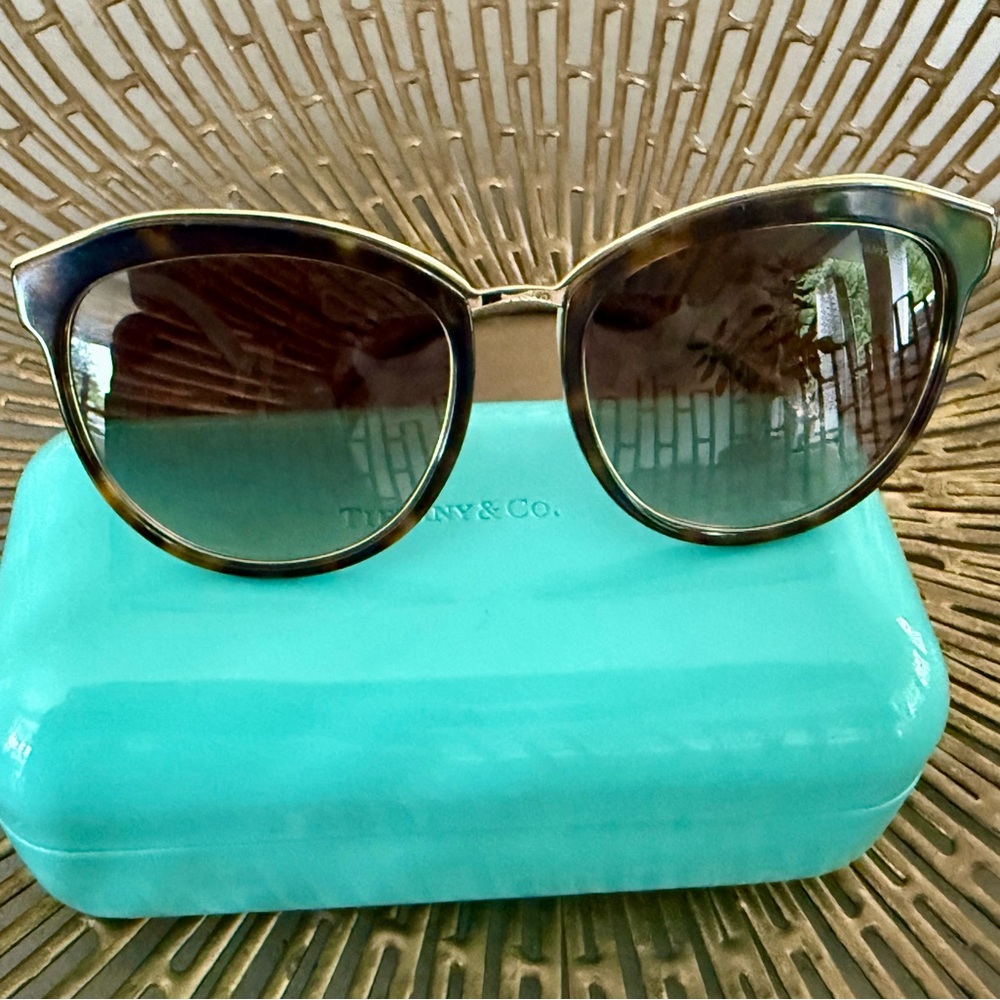 Tiffany & Co. Gold and  Brown Sunglasses